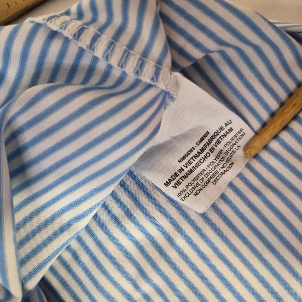 Ole Miss Rebels Nike Golf Mens XL Standard Dri-FIT Blue Striped Polo Shirt - Picture 5 of 10